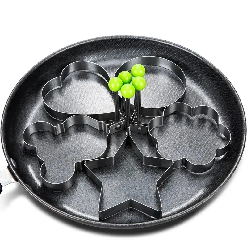 Kitchen Gadgets To Have - 1-3pcs Stainless Steel Heart-Shaped Fried Egg