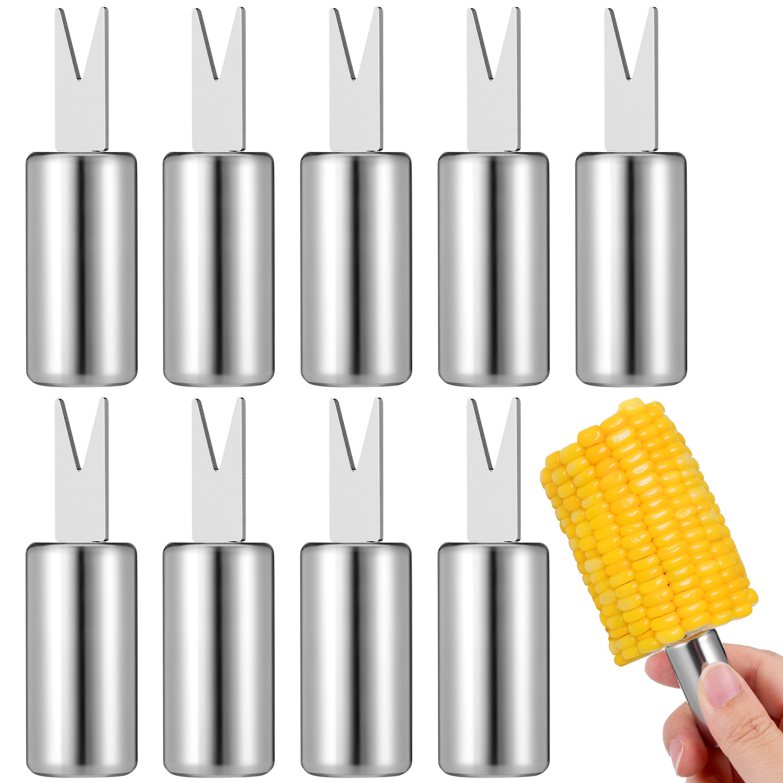 10Pcs Stainless Steel Corn For - Kitchen Gadgets Home Party review and price
