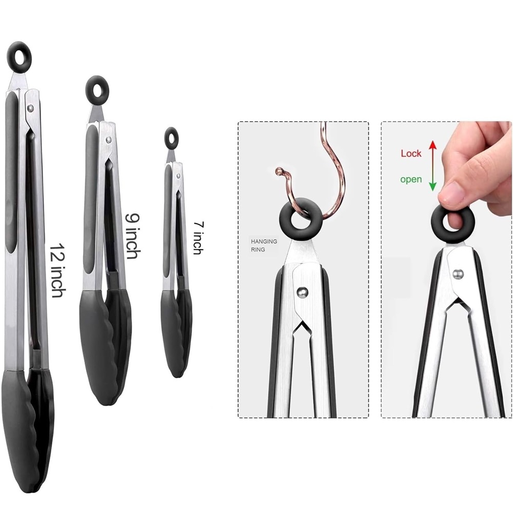 Silicone BBQ Grilling Tongs Ki - Kitchen Gadgets For Cooking review and price