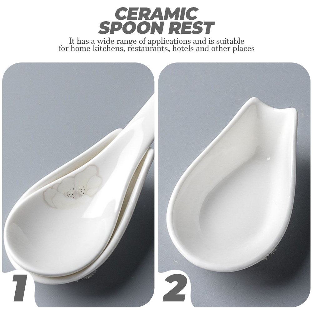 4Pcs Ceramic Spoon Rest Spoon  - Kitchen Gadgets To Have review and price